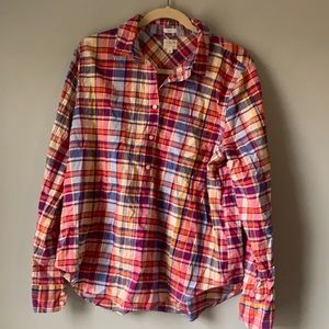 J Crew Popover Shirt Plaid